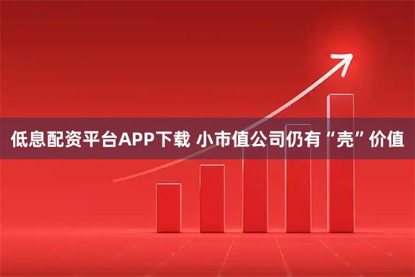 低息配资平台APP下载 小市值公司仍有“壳”价值