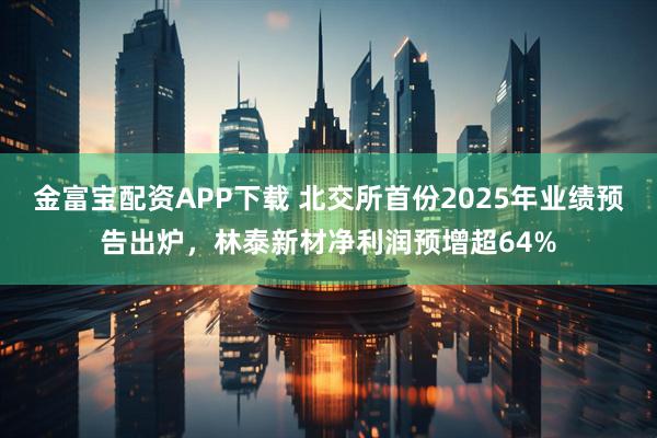 金富宝配资APP下载 北交所首份2025年业绩预告出炉，林泰新材净利润预增超64%