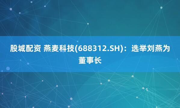 股城配资 燕麦科技(688312.SH)：选举刘燕为董事长